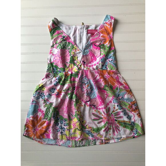 Lilly Pulitzer For Target Bright Floral Nosey Posey Swing/Baby Doll Top M - Picture 5 of 9